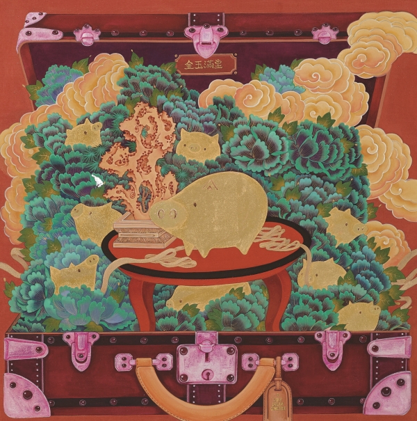 장경희_금옥만당2_비단에 석채_50x50cm_2018