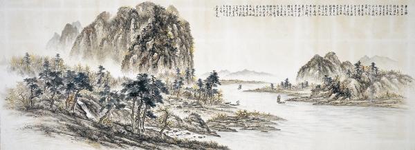 남농 허건_낙지론樂志論, 1960, 종이에 수묵채색, 112×308cm, 남농기념관