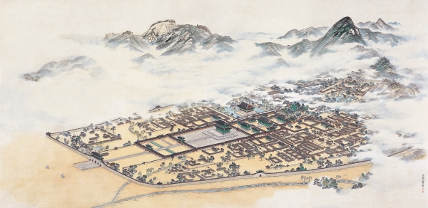 김현철_경복궁 복원도_106x212cm_비단에 진채_2007
