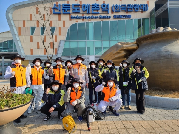 신둔면 의용소방대, 코로나19 지역 확산 방지를 위한 방역활동 실시
